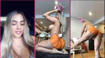 Jem Wolfie muestra su trasero pintado mientras juega al baloncesto en un video