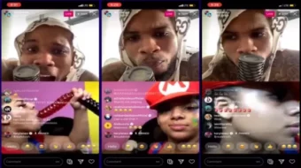 Kkvsh realizando una transmisión en directo en Instagram