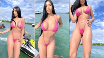 Ennid Wong, de nacionalidad mexicana, bailando twerking en la playa