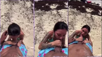 Karol Rosado practicando sexo oral en la playa