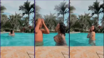 El video de la madre de Jordan en estado etílico nadando sin ropa en la piscina