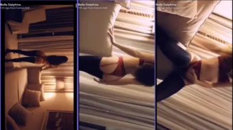 Video de Snapchat premium de Belle Delphine usando lencería roja provocativa