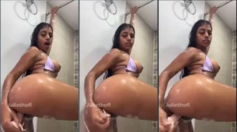 Julieth Diaz se filma usando un juguete sexual en un video erótico