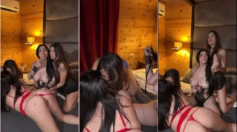 Karely Ruiz en un video grupal de contenido para adultos centrado en relaciones entre mujeres
