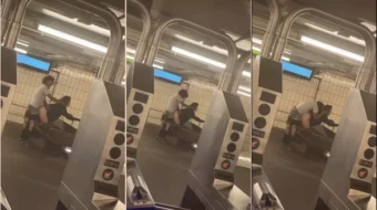 Atrapada teniendo relaciones sexuales en los asientos de espera de la estación de tren