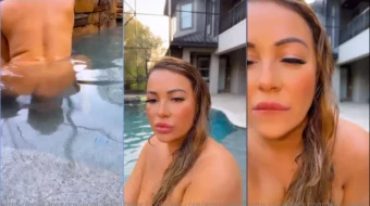 Jenni Neidhart en un vídeo de teaser en la piscina mostrando su desnudez