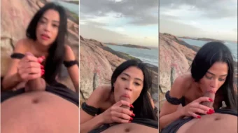 Alycia Ribeiro, que se hizo conocida por su contenido en OnlyFans, grabó un vídeo amateur en la playa con un compañero