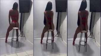 backstage de sensual sesión fotográfica con Negra Japa