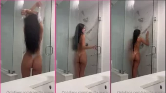 Camila Araujo, la musa de Instagram, siendo captada duchándose