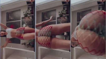 Dieni Gaúcha haciendo un striptease, desnudándose y bailando en bragas para enseñarlo todo