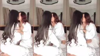 Gabrielly Sins tiene momentos calientes con una amiga lesbiana en la cama del motel