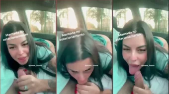 Jaiane Lima, influencer fitness, haciéndole oral a un chico en el estacionamiento