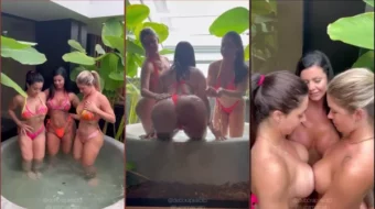 Lesbianas desnudas Debora Peixoto, Luiza Marita, maquillaje de Pamela en la bañera de hidromasaje