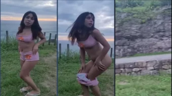 Lua Lolite sensualizándose al aire libre luciendo su impecable silueta