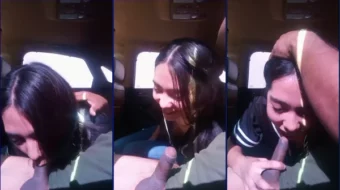 Putita tímida le hace una mamada al conductor de Uber en el asiento trasero