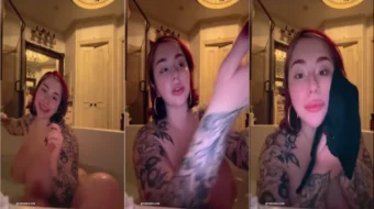 Juliette Michele, la famosa MILF, en un sensual baño luciendo sus preciosas tetas