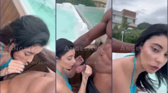 La joven Angel Kwy follando con un negro en un hotel