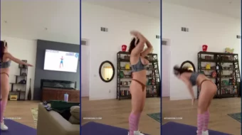Mientras hace ejercicio, Dare Taylor se desnuda y luce su maravilloso cuerpo