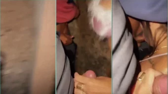 Pocahontas realizando sexo oral en la calle de la favela
