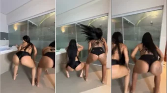 Taty Maia y su amiga bailando ritmos de funk y moviendo sus cuerpos de forma muy sensual
