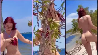 Cibelly Ferreira sensualizándose en la playa luciendo toda su sensualidad