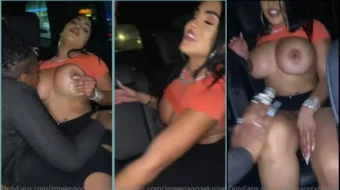 Encuentro íntimo entre Zmeena Orr y Golden Doll en el automóvil