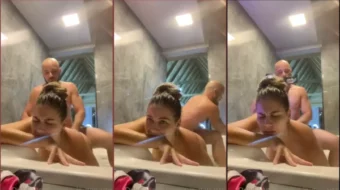 Jessy Del Sarto saca su gran culo y tiene sexo caliente con el calvo