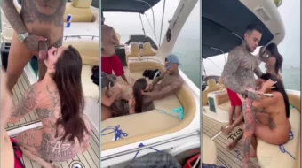 Fiesta en el barco de Anny Alves mientras ella se casa