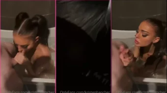 Kristen Hancher se muestra sin ropa en un video privado mientras realiza sexo oral y recibe eyaculación facial