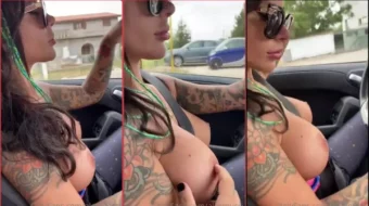 Video casero muestra a Alex Mucci conduciendo con las tetas expuestas