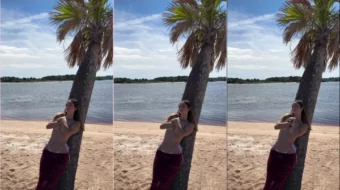 Video filtrado de Natalie Roush en la playa haciendo Handbra en OnlyFans