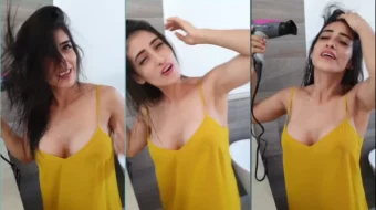 Anabella Galeano atractiva en provocativo video filtrado luciendo un camisón transparente