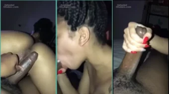Mujer pícara de piel canela entregándose a hombres muy dotados