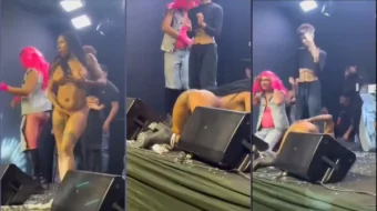 Inês Brasil fue sorprendida sin ropa totalmente en el escenario