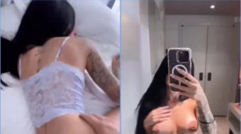Thaissa Fit manteniendo relaciones sexuales de manera lateral en la cama