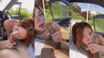 En Callmeslooo Onlyfans se muestra realizando sexo oral y siendo eyaculada mientras está en un coche