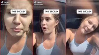 Video de Tiktok en el que Babyygirllfinee baila twerking en un coche