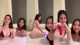 Crislaine Chan y su amiga lesbiana haciendo el amor en la bañera del hotel