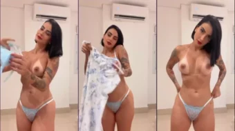 Lola Benvenutti apareció sin ropa en pantalla, vistiéndose y mostrando su atuendo