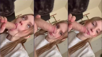 Rubia gato princesssiggy haciendo una mamada en el chico