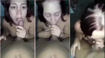 Sobrina sorprendiendo al tío con una mamada increíble con el rollo recto