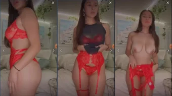 Sophie Rain muestra un sensual striptease en un video filtrado de OnlyFans usando lencería de color rojo