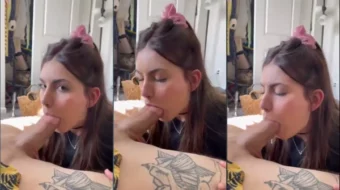 Young Girl fue filmada en un video en Internet follando oral caliente en una polla grande y completa