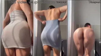 Morena experimentando con esos vestidos cortos y mostrando todo el olor de su gran culo