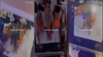 Rosmailin de República Dominicana y sus amigos en una cabaña disfrutando