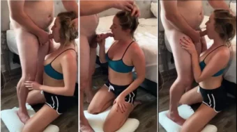 Sobrina traviesa saboreando el palo del tío en el video de incesto