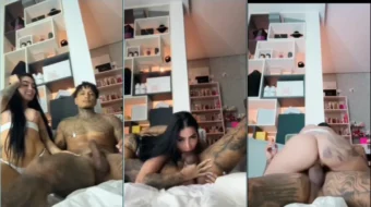 Mc Badmi divirtiéndose en la huella de Funkeiro